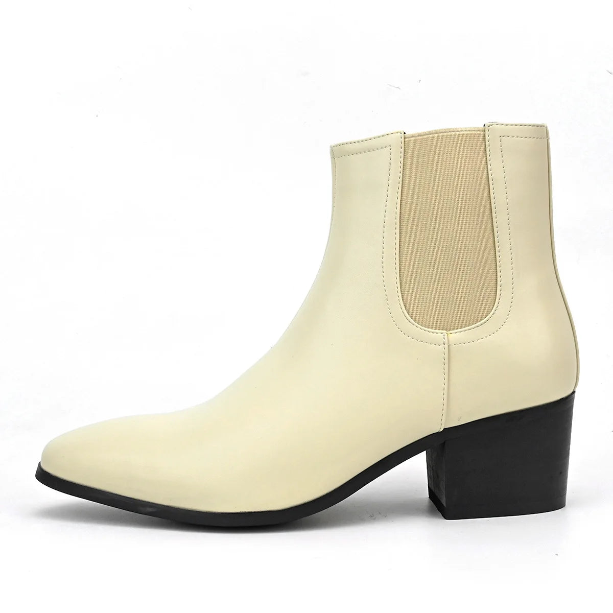 New Chelsea Boots for Men Fashion High Heels Short Boots High Top Platform Boots Men's Shoes Height Increase Botas Para Hombre