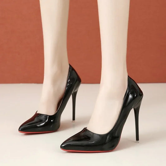 Sexy Super High Ethnic Pumps with Thin Heels and Pointed Toe for Office & Career Red Bottom High Heels Plus Size Heels 44 45