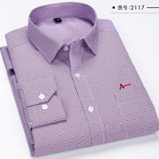 Além de tamanho grande 2023 m-5xl ajuste fino dos homens negócios casual camisa de mangas compridas clássico listrado masculino