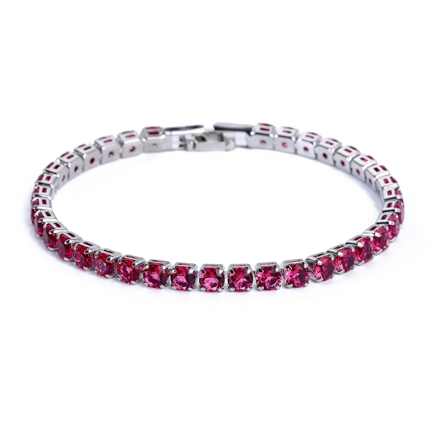 Luxury Hiphop Iced Out 4mm Cubic Zirconia Crystal Tennis Bracelets For Women Men Gold Color Silver Color Bracelet Chain Jewelry