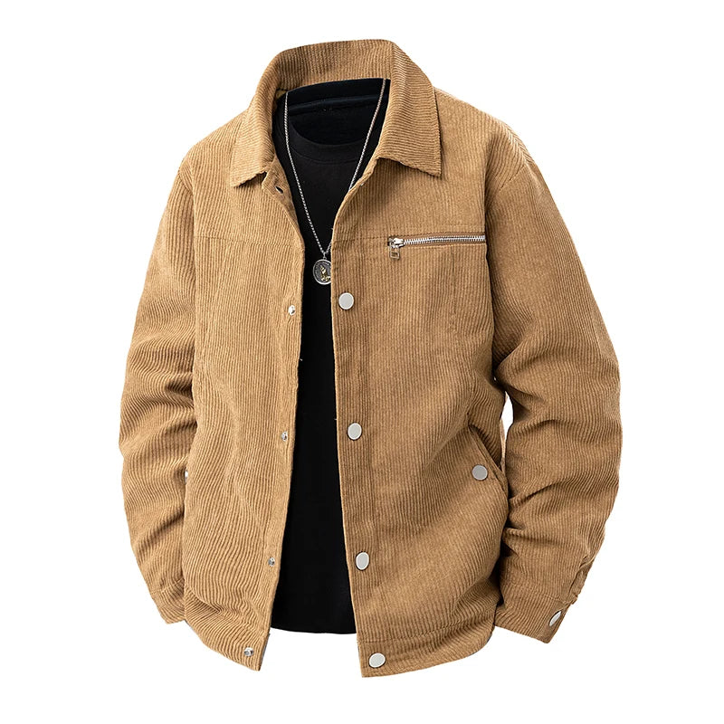 New Fashion Men Autumn Corduroy Casual Jackets Good Quality Man Multi-pockets Cargo Jackets Male Loose Tooling Coats Size 5XL