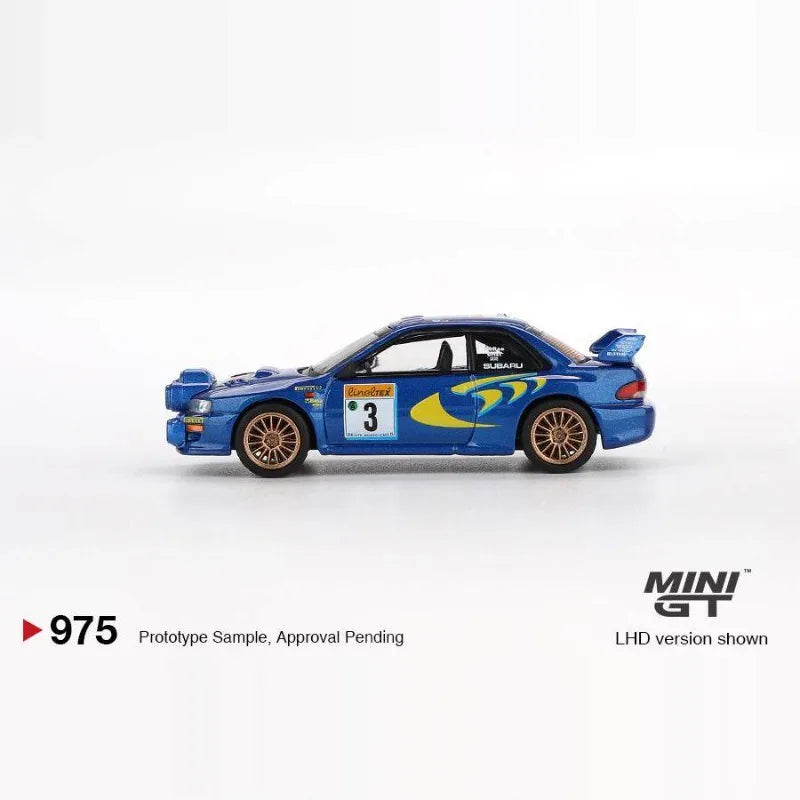 MINI GT 1:64 #975 Subaru Impreza WRC98 Rally Racing Simulation Alloy Car Model, Boys' Gift Toy Collection Decoration Item.