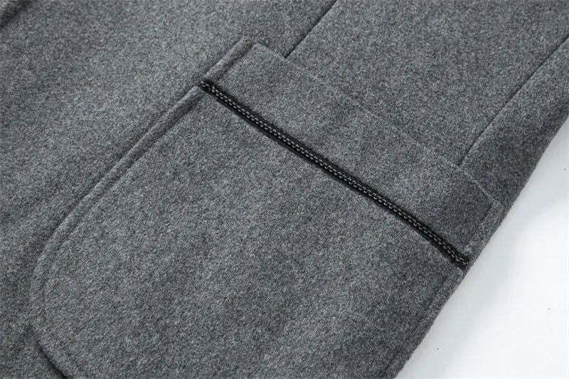 Autumn and winter woolen coats, men's young and middle-aged woolen jackets, stand-up collar woolen overcoats