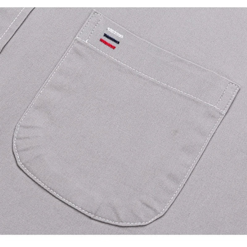 7XL Solid Color 100 Cotton Long Sleeve Shirt Men Business Casual White Shirt Black Blue Men Shirt Long Sleeve Slim Fit Pocket