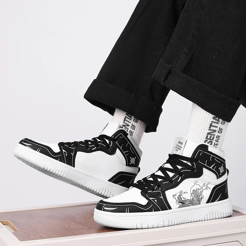 Mens Board Shoes 2025 New Winter Warm Anti Slip Thick Soled Outdoor Casual Sneakers Fashion High Top Lace Up Flat Walking Shoes