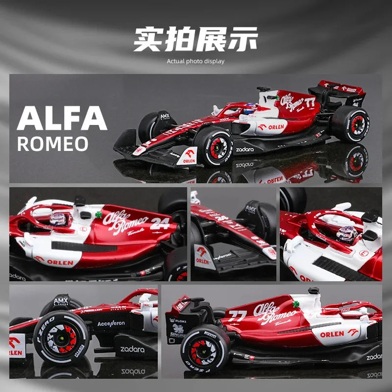 Bburago Diecast 1:43 Car 2022 Alfa Romeo C42 Metal F1 Model Car Formula One Racing Car Formula 1 Alloy Toy Vehicle Collection