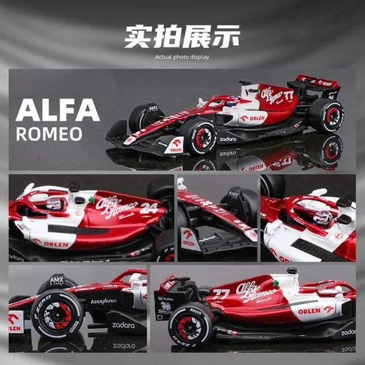 Bburago Diecast 1:43 Car 2022 Alfa Romeo C42 Metal F1 Model Car Formula One Racing Car Formula 1 Alloy Toy Vehicle Collection