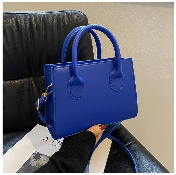 Elegant Black Handbag with Dual Handles, Chic Crossbody Bag, Retro Stylish Tote Small Bag for Women Girls Daily Use, Work, Party