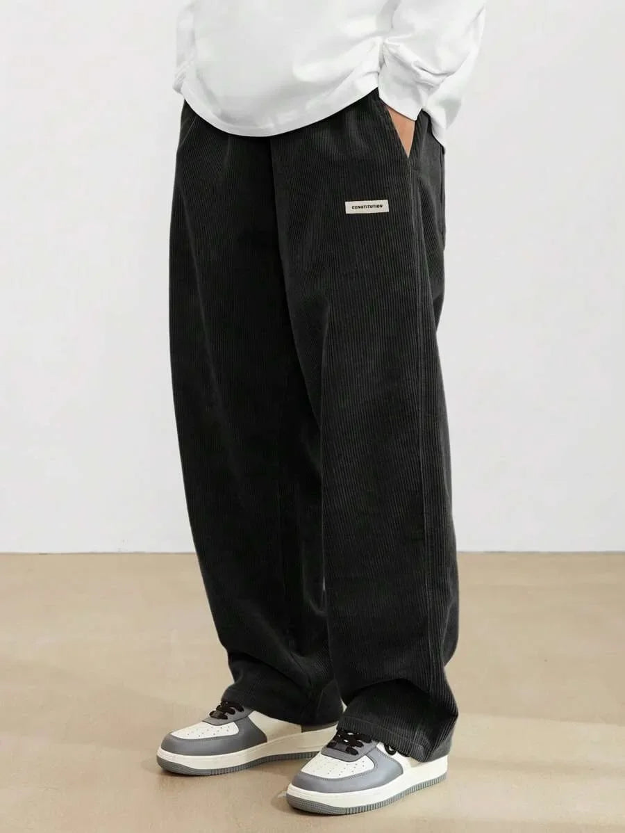 Corduroy pants men clothing Sweatpants Loose-Fit Casual Pants man baggy hosen Regular Length Trousers men cargo pants women