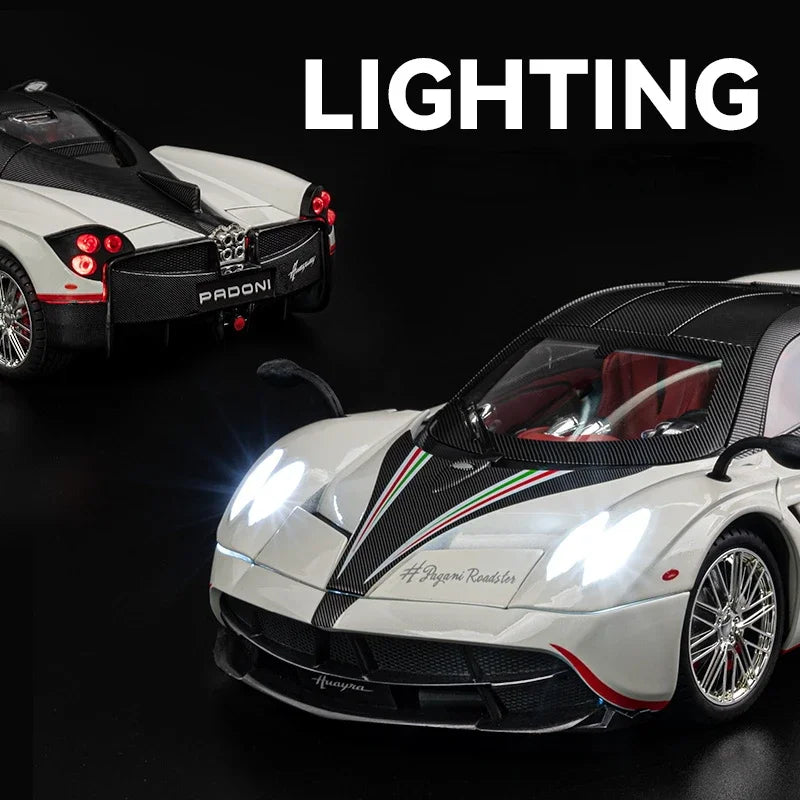 1:18 Pagani Huayra Dinastia Supercar Alloy Diecasts & Toy Vehicles Metal Toy Car Model Sound and light Collection Kids Toy G96