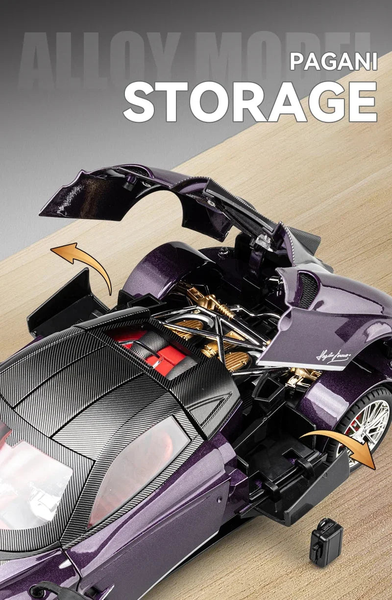 1:18 Pagani Huayra Dinastia Supercar Alloy Diecasts & Toy Vehicles Metal Toy Car Model Sound and light Collection Kids Toy G96