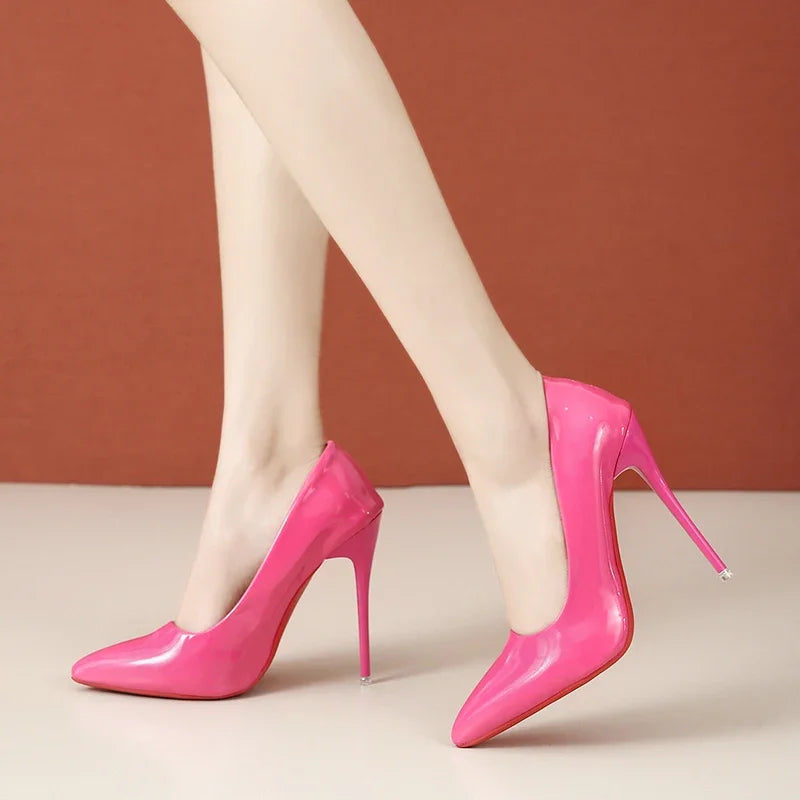 Sexy Super High Ethnic Pumps with Thin Heels and Pointed Toe for Office & Career Red Bottom High Heels  Plus Size Heels 44 45