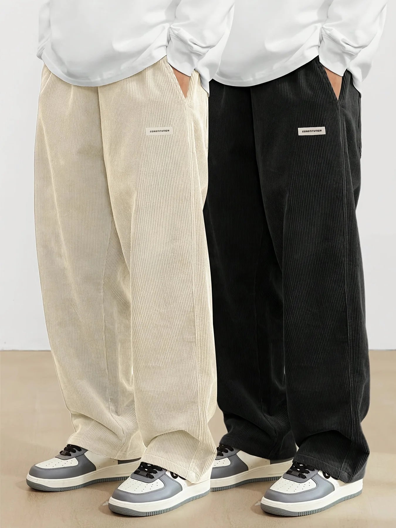 Corduroy pants men clothing Sweatpants Loose-Fit Casual Pants man baggy hosen Regular Length Trousers men cargo pants women