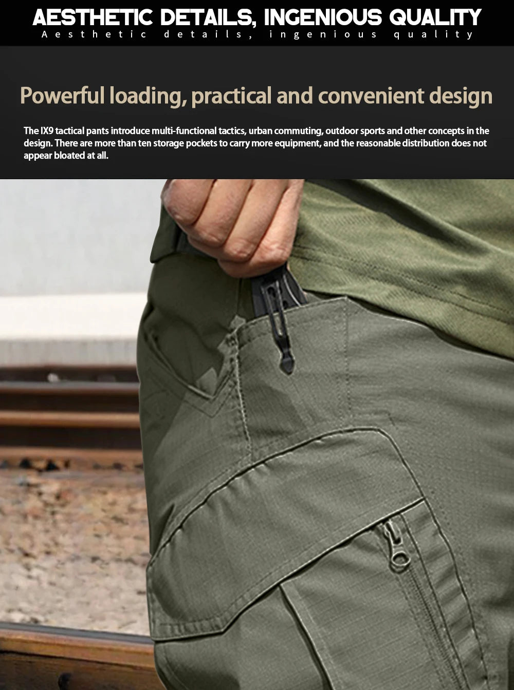 Tactical Work Pants Series New Men's IX9 Tactical Pants Multi-Pocket Large Capacity Training Pants Commuter Pants Wear-resistant