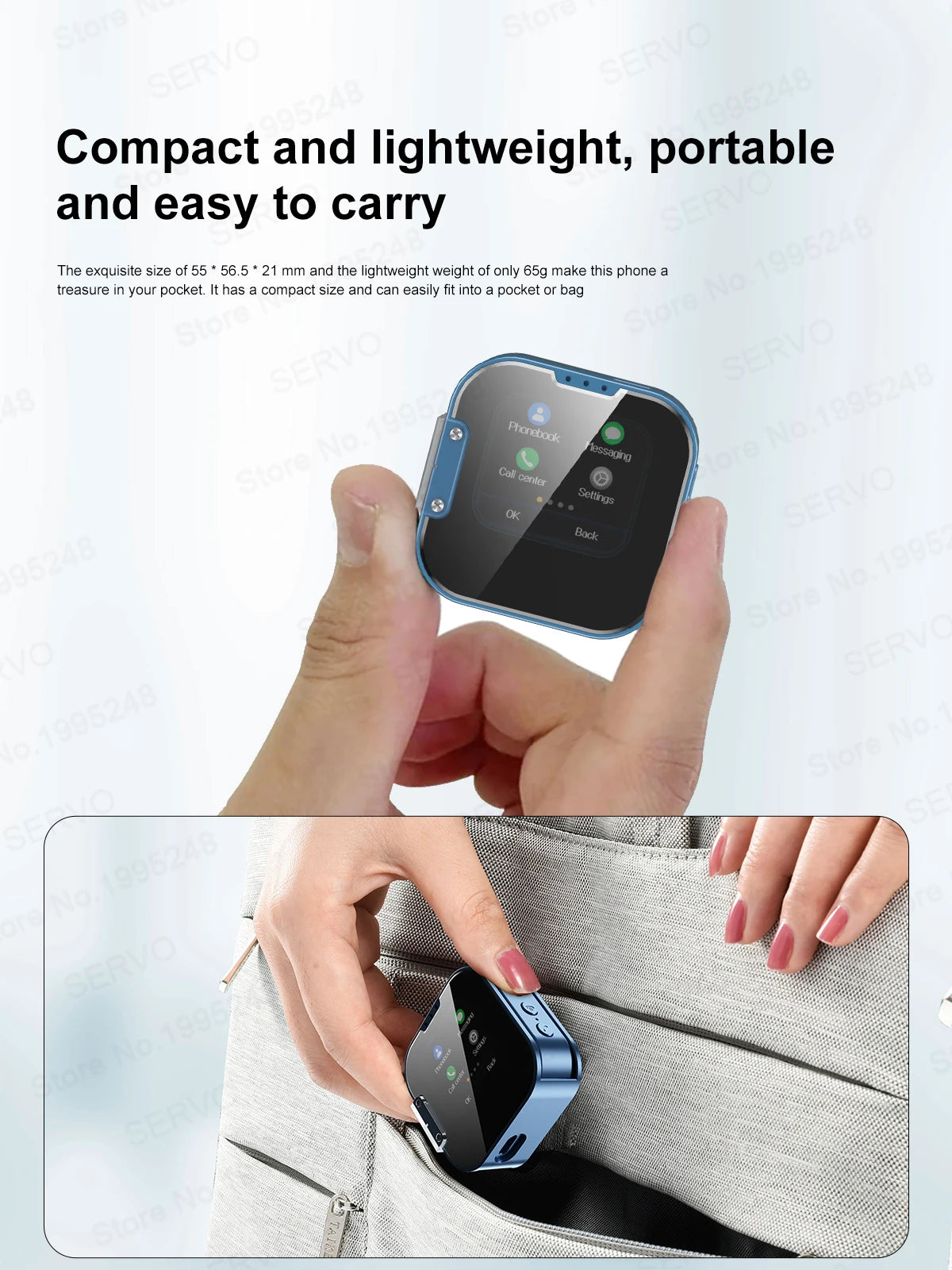 SERVO i19 Rotate Mini Mobile Phone 1.69" Touch Screen 2 SIM Standby Bluetooth Dialer Magic Voice FM Radio 2G GSM Small Cellphone