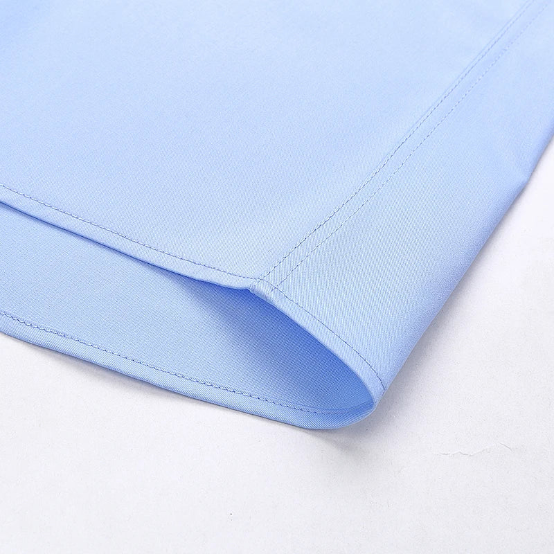8XL Superfine Denier Bamboo Fiber Micro Elastic Formal Shirts for Men Plus Large Size Casual Slim Fit Long Sleeve Shirts for Men