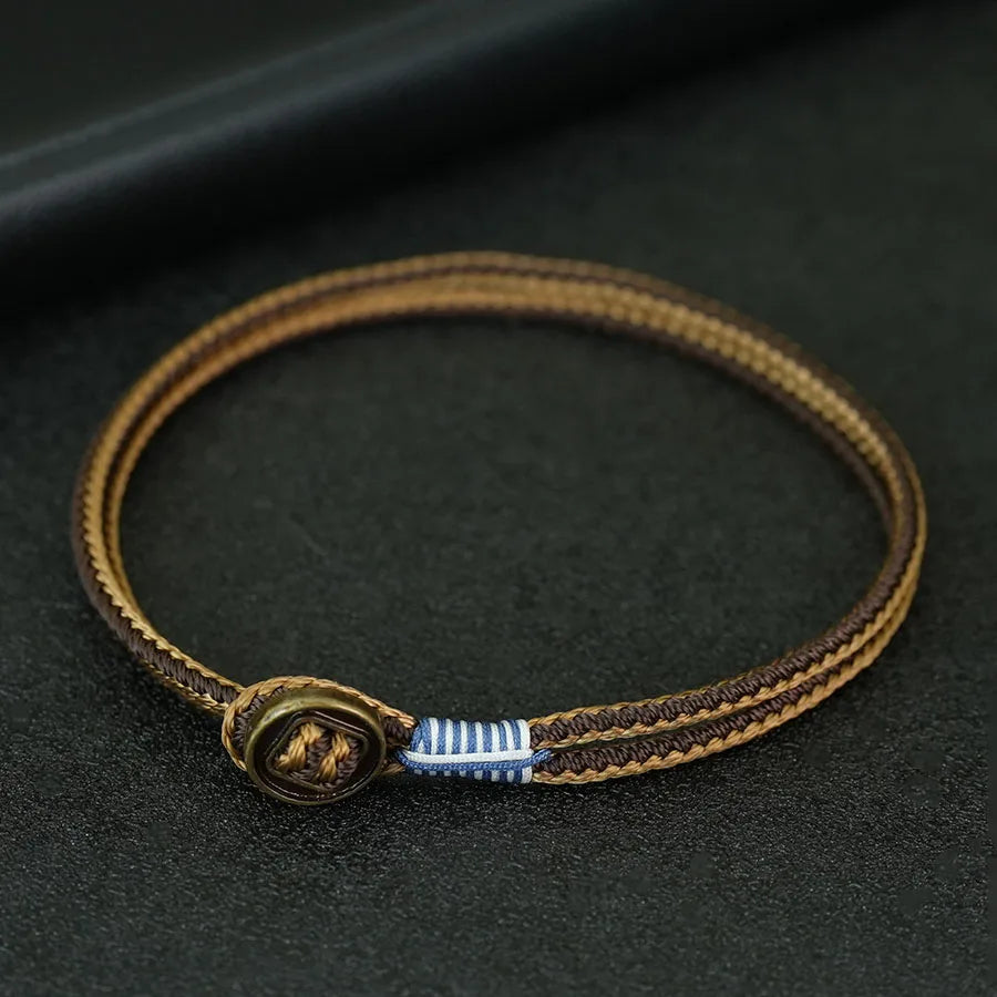 Noter Ethnic Rope Bracelet Man Grade A 3mm Thin String Charm Braslet Leisure Versatile Accessories Retro Lucky Thread Braclet