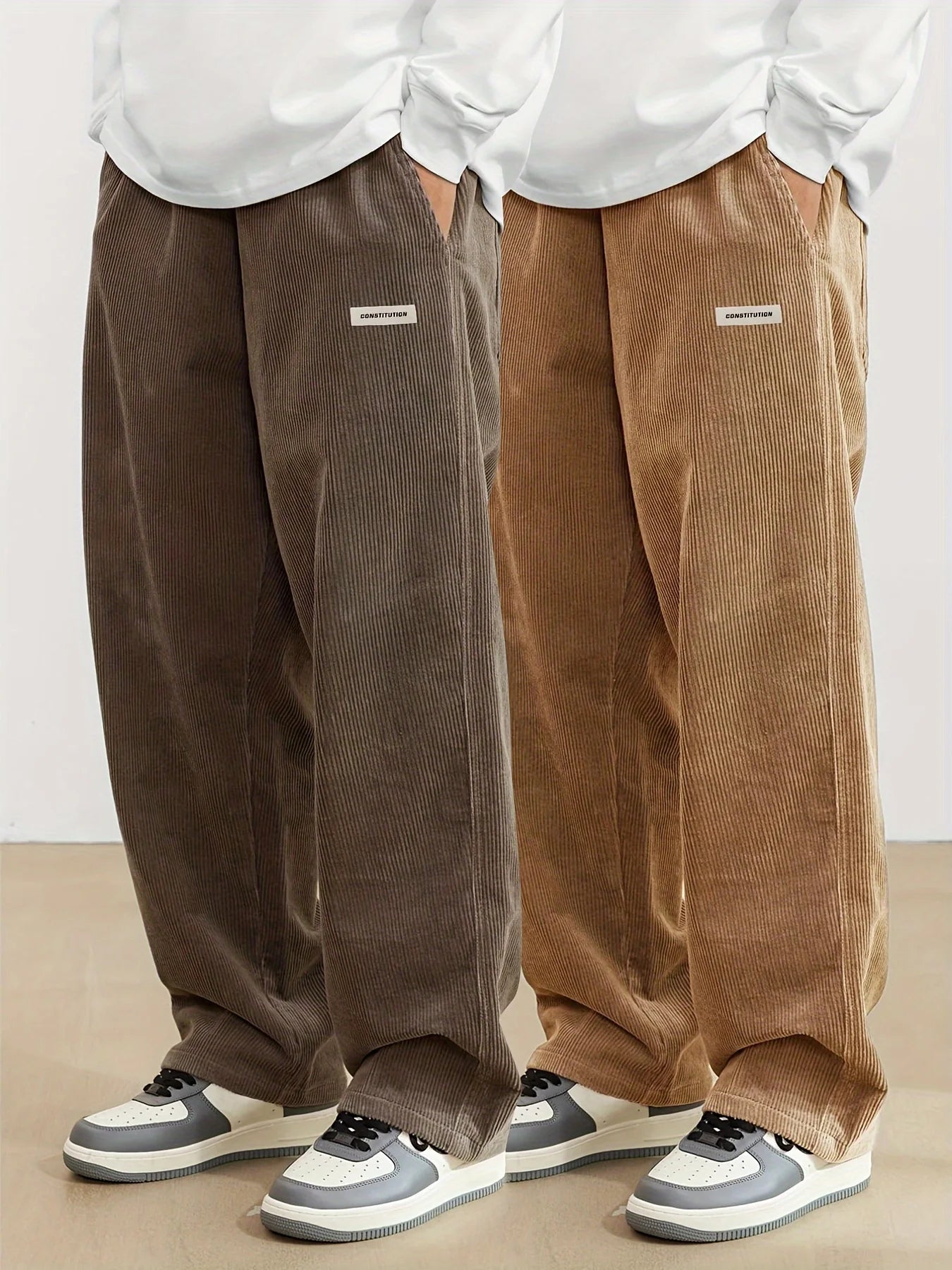 Corduroy pants men clothing Sweatpants Loose-Fit Casual Pants man baggy hosen Regular Length Trousers men cargo pants women