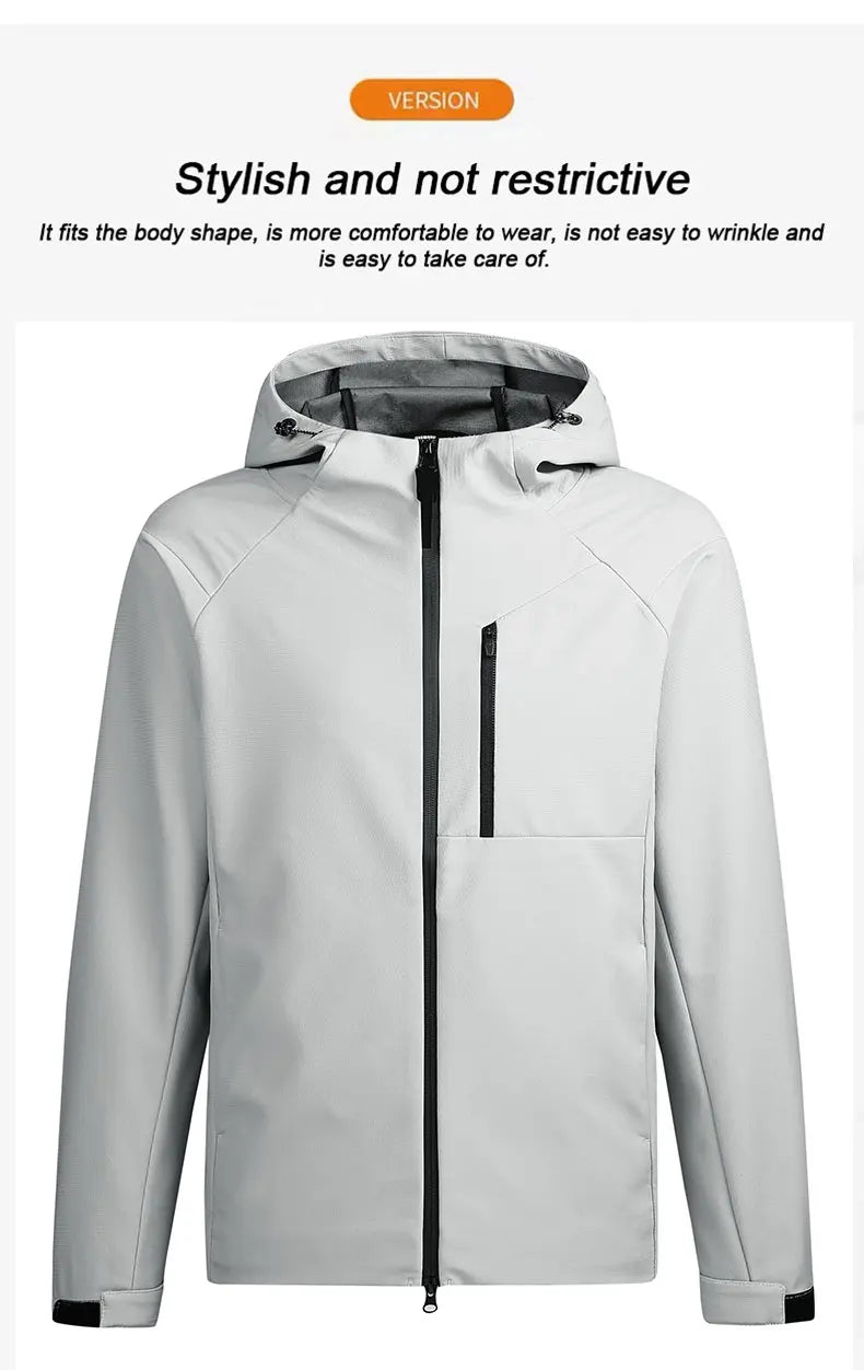 Reflective Hiking Jacket Waterproof Outdoor Men Windbreaker Windproof Camping Fishing Hooded Women Jackets Unisex's Outdoor Coat