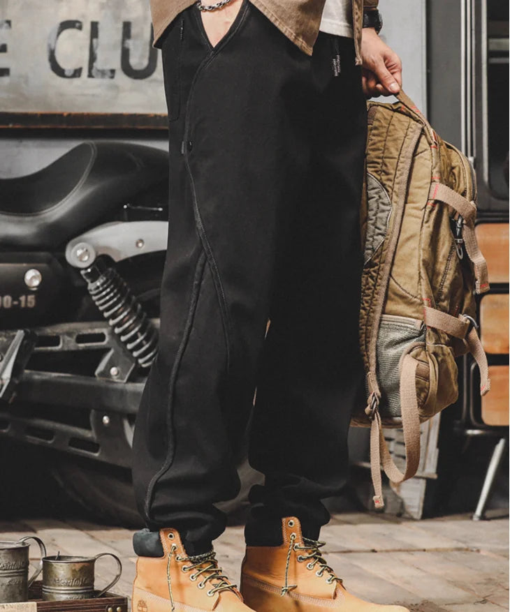 Men's American Retro Leggings Work Pants Loose Haren Casual Pants