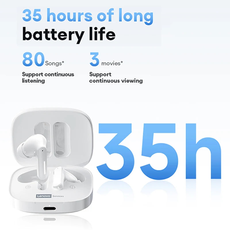 New Lenovo LE209 Wireless Bluetooth Earphone ANC Noise Reduction HiFi Music Bluetooth Headphone 30H Battery Life Gaming Headset