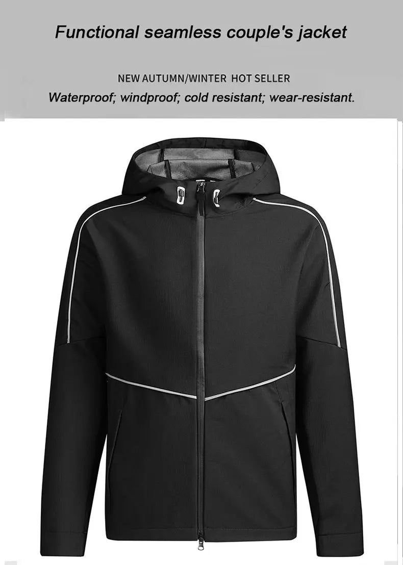 Reflective Hiking Jacket Waterproof Outdoor Men Windbreaker Windproof Camping Fishing Hooded Women Jackets Unisex's Outdoor Coat