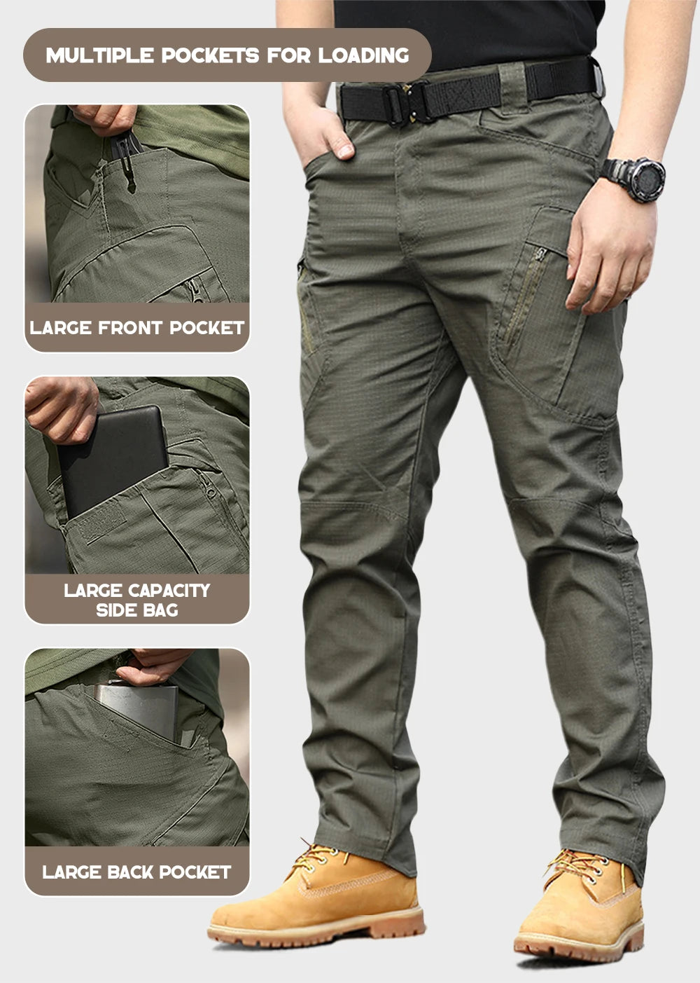 Tactical Work Pants Series New Men's IX9 Tactical Pants Multi-Pocket Large Capacity Training Pants Commuter Pants Wear-resistant