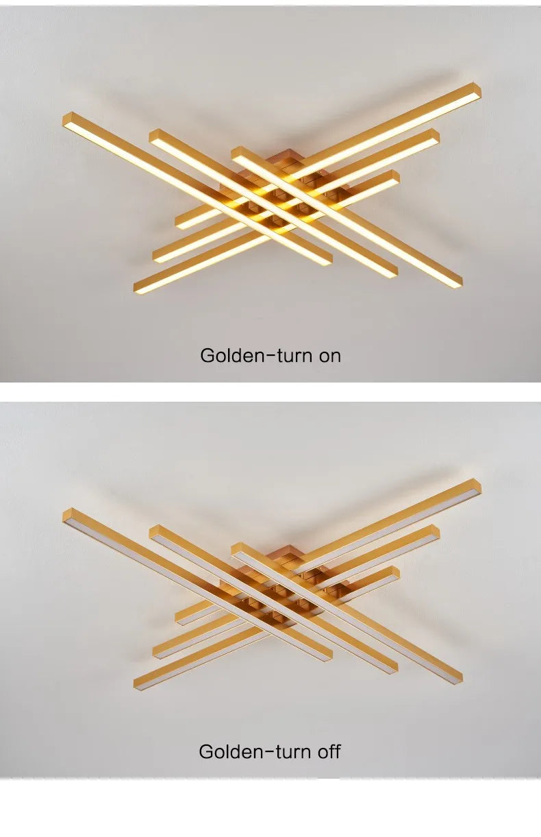 Black chandelier square bedroom lamps living room lamp led ceiling lamp Nordic minimalist creative led ceiling lamp strip lights