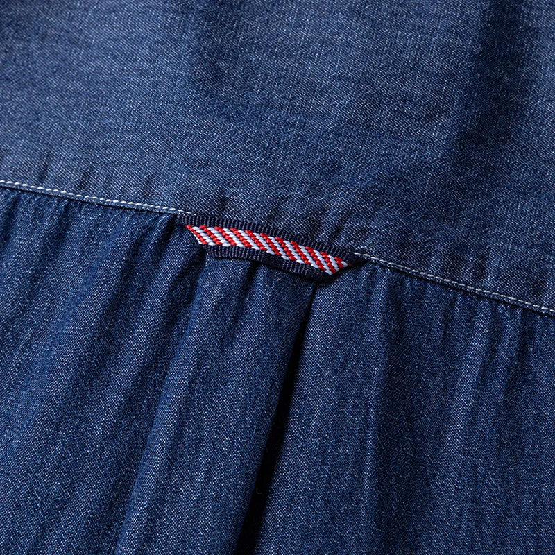 2023 Denim Pocket Design Shirt Classic 100% Cotton  Long-Sleeve  Fashion Embroider Comfortable Clothes