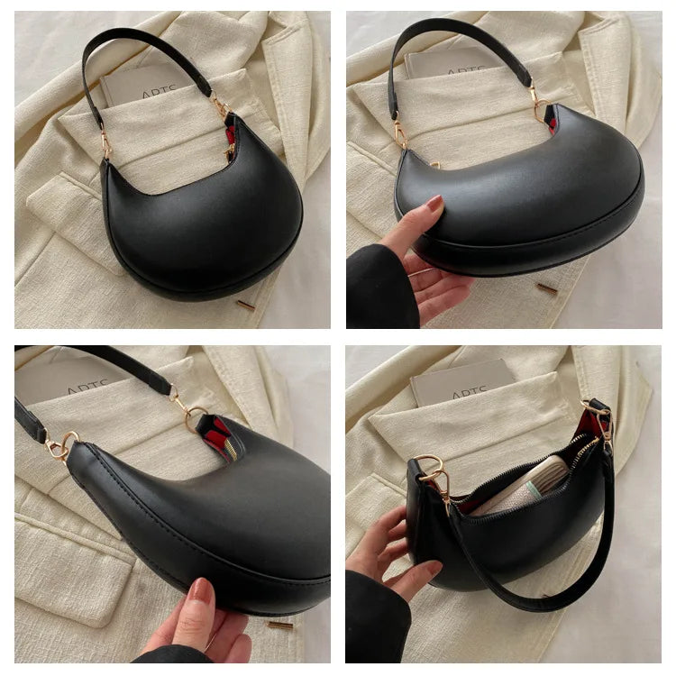 New Fashionable High-end Moon-shaped Baseball Bag Showing Luxury Women's Single Shoulder Bag Elegant lady Handbags bolso mujer