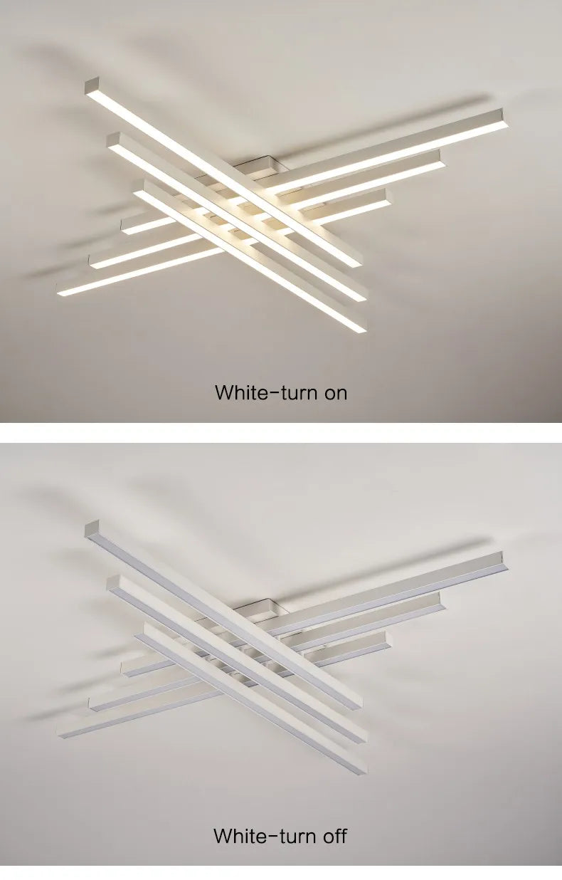 Black chandelier square bedroom lamps living room lamp led ceiling lamp Nordic minimalist creative led ceiling lamp strip lights
