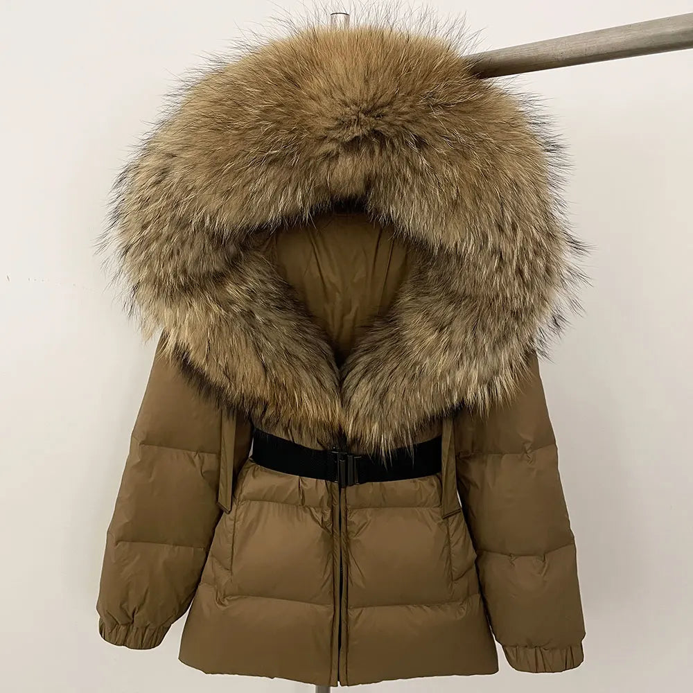 OFTBUY 2025 Winter Clothing Puffer Jacket Women Real Fox Fur Hooded Thick Warm 90% White Duck Down Coat Female Parkas Waterproof