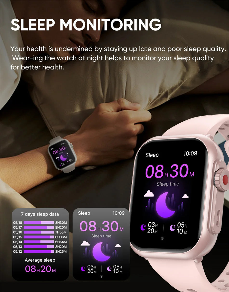 For Apple Watch Ultra 2 1000 mAh Smart Watch Men Women 1.85-inch HD Full Touch Screen IP68 Waterproof Bluetooth Call Smartwatch