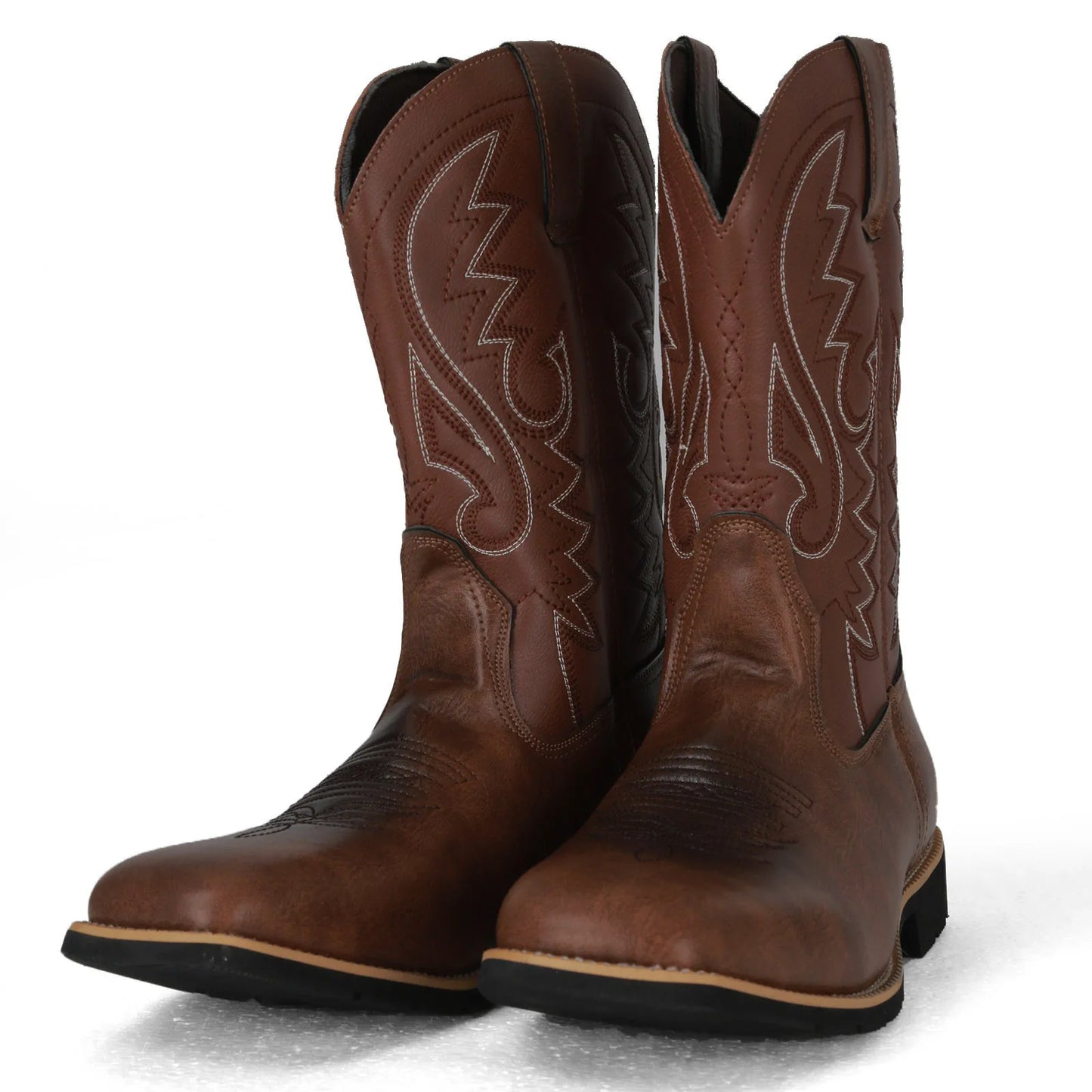 Handmade Men Cowboy Boots Embroidery Western Boots Pointed-toe Mid-calf Male Boots New Slip on Men Riding Boots Zapatos Hombre