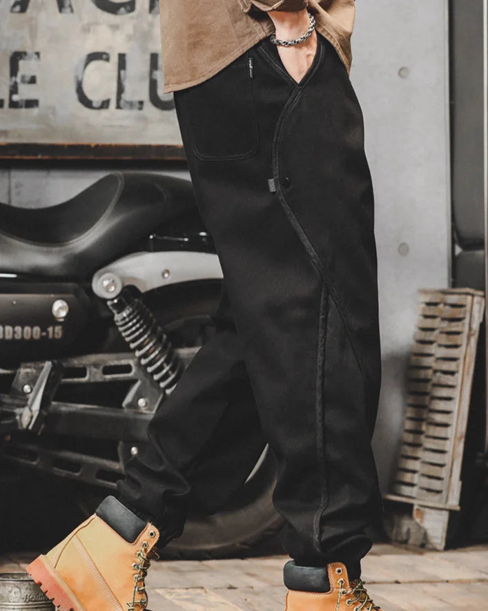 Men's American Retro Leggings Work Pants Loose Haren Casual Pants