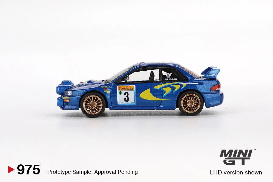 MINI GT 1:64 #975 Subaru Impreza WRC98 Rally Racing Simulation Alloy Car Model, Boys' Gift Toy Collection Decoration Item.