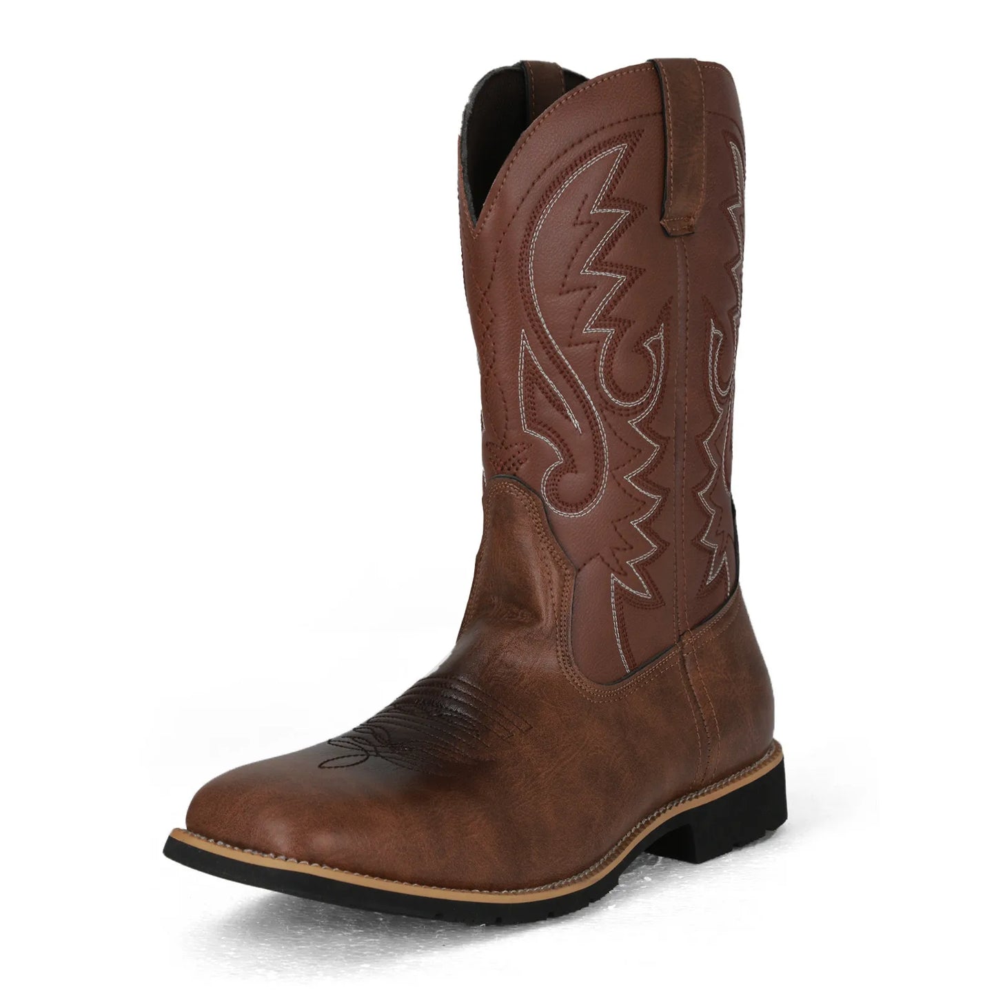 Handmade Men Cowboy Boots Embroidery Western Boots Pointed-toe Mid-calf Male Boots New Slip on Men Riding Boots Zapatos Hombre