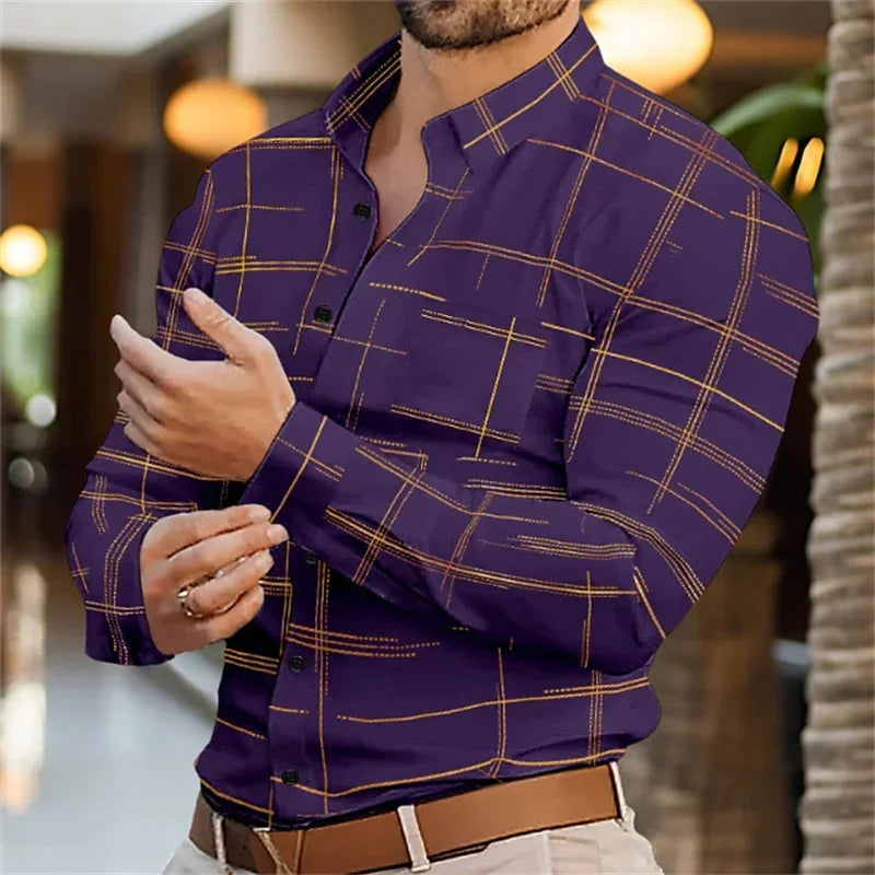 Summer Men's Shirt Long Sleeve XS-6XL Fashionable Lapel Single Breasted Cardigan Real Pockets Hawaiian Casual Men's Shirt