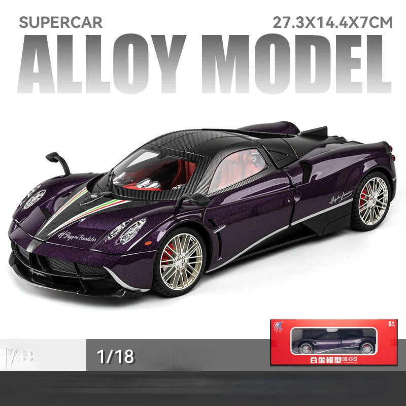 1:18 Pagani Huayra Dinastia Supercar Alloy Diecasts & Toy Vehicles Metal Toy Car Model Sound and light Collection Kids Toy G96