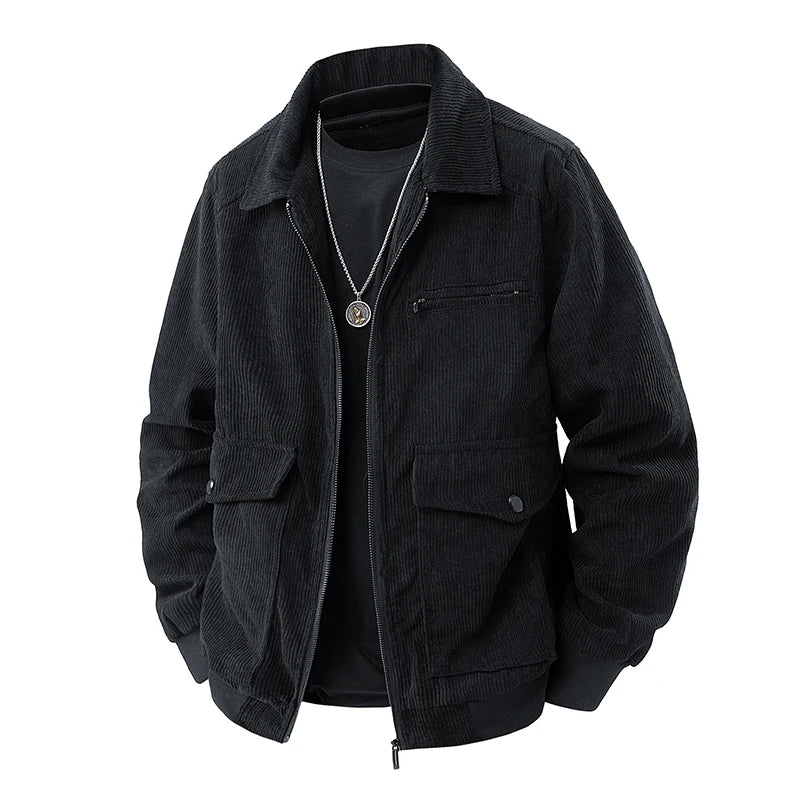 New Fashion Men Autumn Corduroy Casual Jackets Good Quality Man Multi-pockets Cargo Jackets Male Loose Tooling Coats Size 5XL