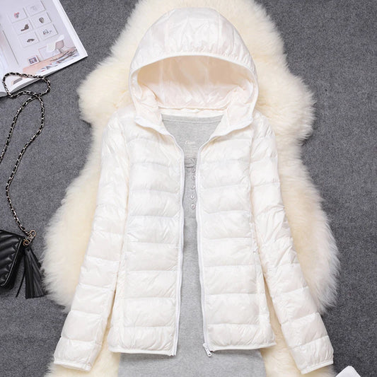 Women Puffer Jacket 15 Colors Plus Size 5XL 6XL 7XL 2025 New Spring Autumn Female Ultra Lightweight Packable Hooded Down Coats
