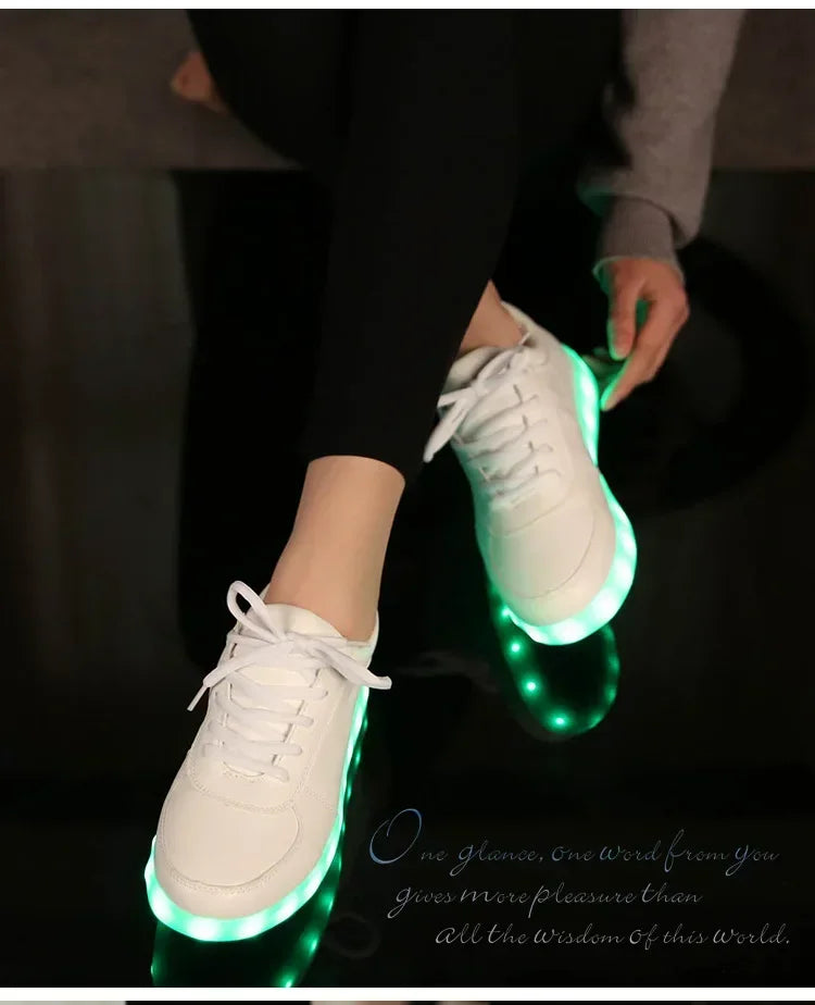 Maogu 2024 Adult Unisex Womens Mens Kid Luminous Sneakers Glowing USB Charge Boys LED Colorful Light-up Shoes Girls Footwear