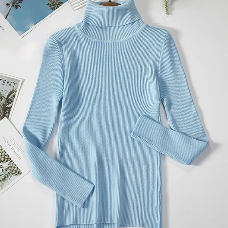 Women Fall Turtleneck Sweater Knitted Soft Pullovers Cashmere Jumpers Basic Soft Sweaters For Women 2025 Autumn Winter