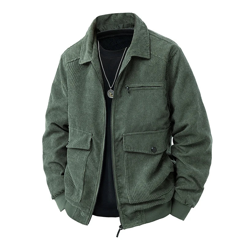New Fashion Men Autumn Corduroy Casual Jackets Good Quality Man Multi-pockets Cargo Jackets Male Loose Tooling Coats Size 5XL