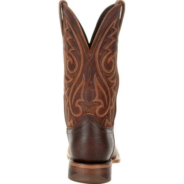 Men Boots Mid Calf Western Cowboy Motorcycle Boots Male Autumn Outdoor PU Leather Totem Med-Calf Boots Retro Designed Men Shoes
