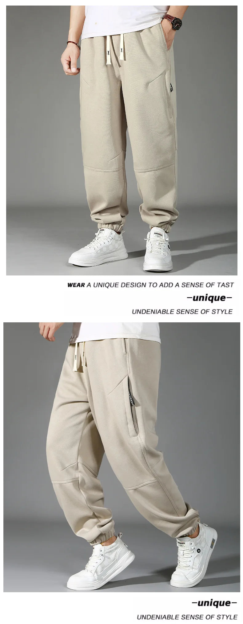Extra Big Size Men's Pants Elastic Waist Loose Fit Jogger Male Spring Plus Large Sweatpant Fat Baggy Sport Trousers