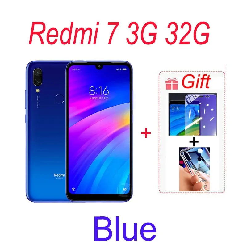 Original Xiaomi Redmi 7 4GB 64GB 6.81'' Mobile Phones Global ROM Google Play Android 4000 mAh Smartphone Fingerprint Free Gift