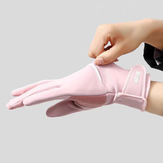 Winter Women's Thermal Gloves Touchscreen Compatible Fleece Lined Full Finger Waterproof Hand Warmer Mitten for Bike Cycling