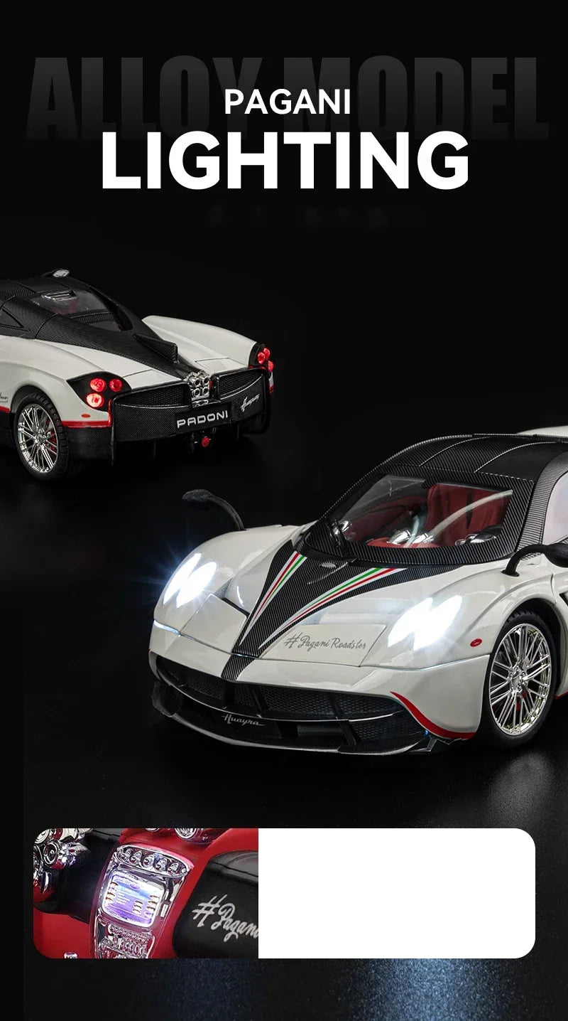 1:18 Pagani Huayra Dinastia Supercar Alloy Diecasts & Toy Vehicles Metal Toy Car Model Sound and light Collection Kids Toy G96