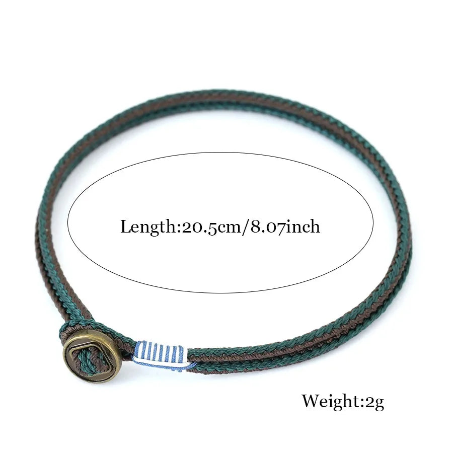 Noter Ethnic Rope Bracelet Man Grade A 3mm Thin String Charm Braslet Leisure Versatile Accessories Retro Lucky Thread Braclet